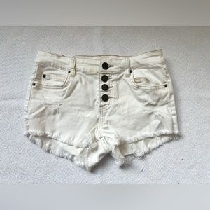BILLABONG White Jean Short with Frayed Hem 24